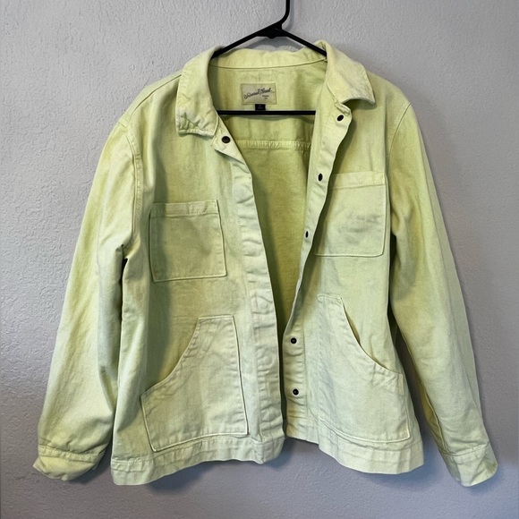 Women’s lime green, neon, jean jacket size extra large - Picture 4 of 12